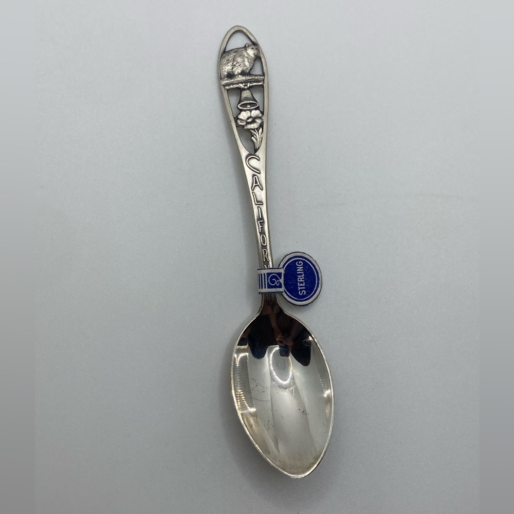 Vtg Sterling Silver California Souvenir Spoon Collectible Mini Spoon 4.1”